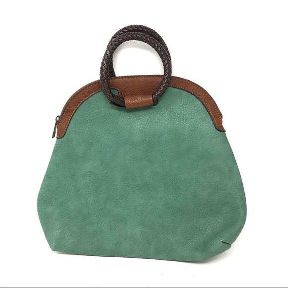 Treska Handbags - Treska Green Faux Leather Tote Bag